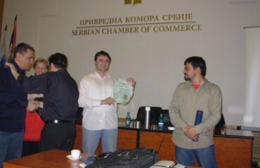 Plaketa za Sašu Stojanović u Privrednoj komori Srbije